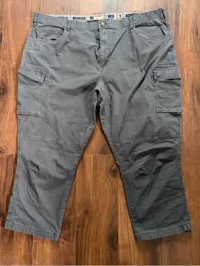 RedHead Big & Tall Gray Canvas Utility Work Pants 48x30 Gorpcore Rugged Cargo